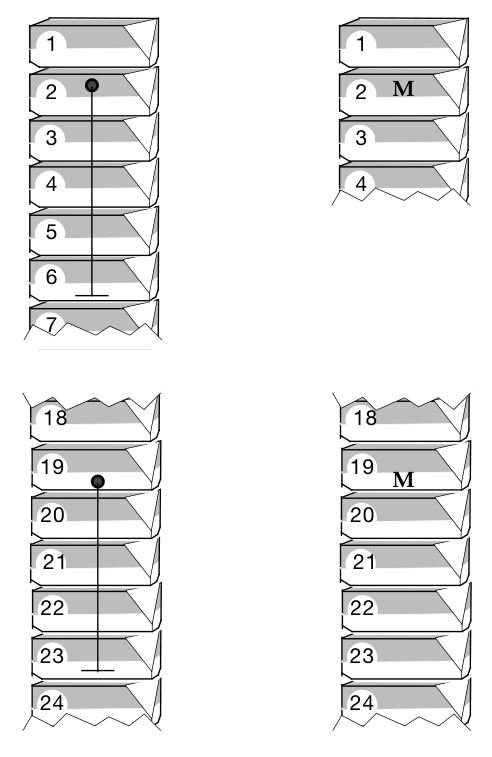 Diagram: menstruation began during the night of the second, and the next month during the day of the nineteenth, so both dates are observed as Monthly Cycle dates.
